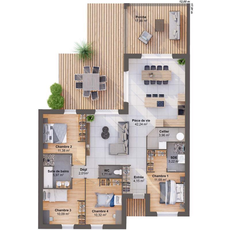 Maison - 107 m² - 6 pièces