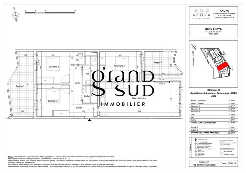 Appartement - 77 m² - 4 pièces