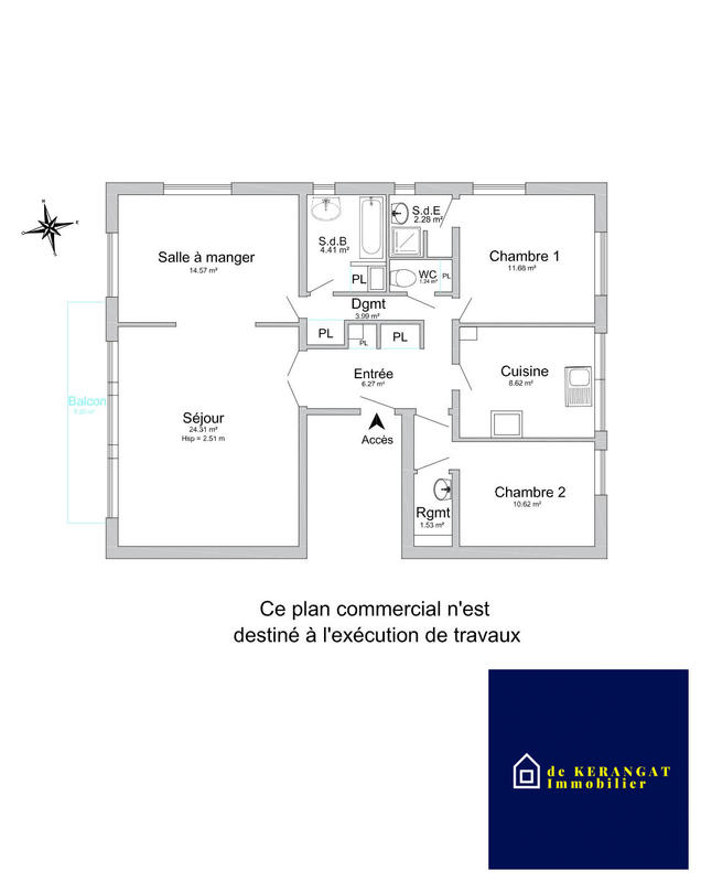 Appartement - 89 m² - 4 pièces