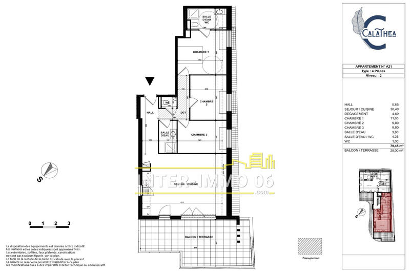 Appartement - 80 m² - 4 pièces