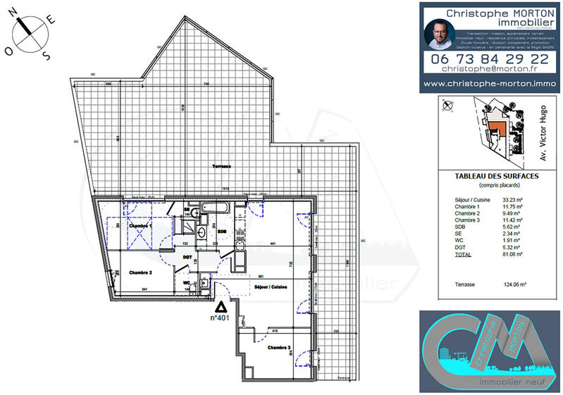 Appartement - 81 m² - 4 pièces