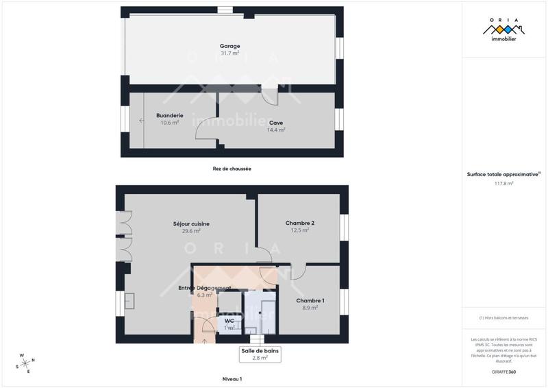 Maison - 61 m² - 3 pièces