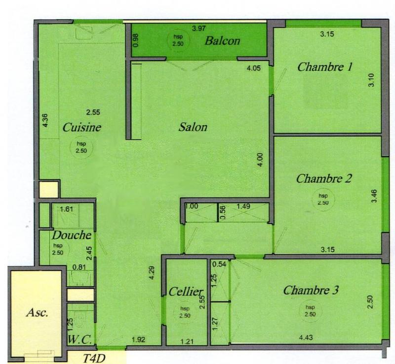 Appartement - 82 m² - 4 pièces