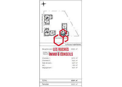 Appartement - 63 m² - 3 pièces