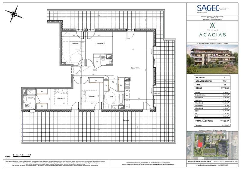 Appartement - 107 m² - 5 pièces