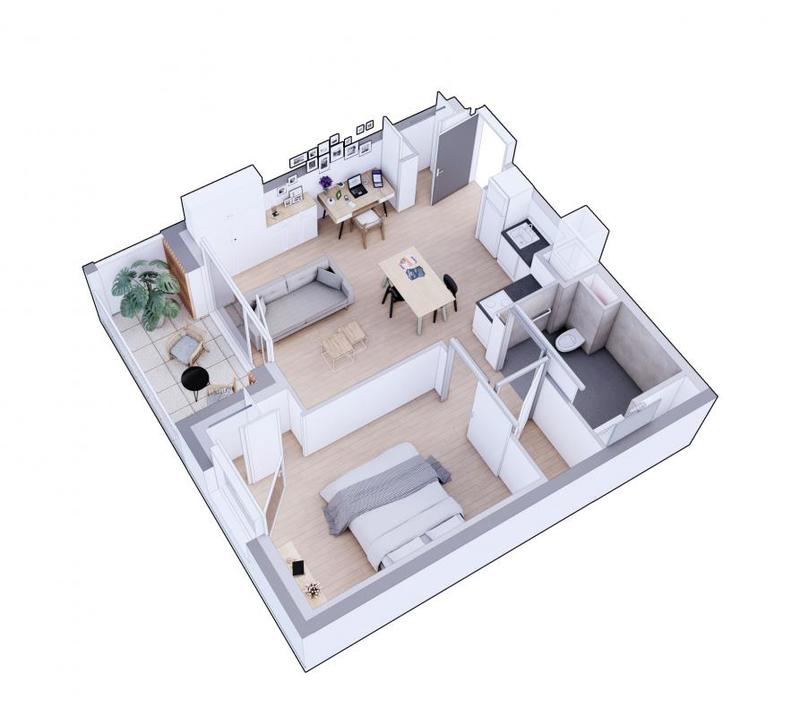 Appartement - 44 m² - 2 pièces