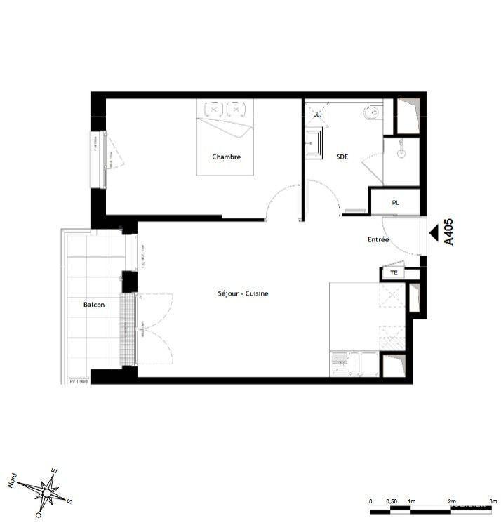 Appartement - 47 m² - 2 pièces