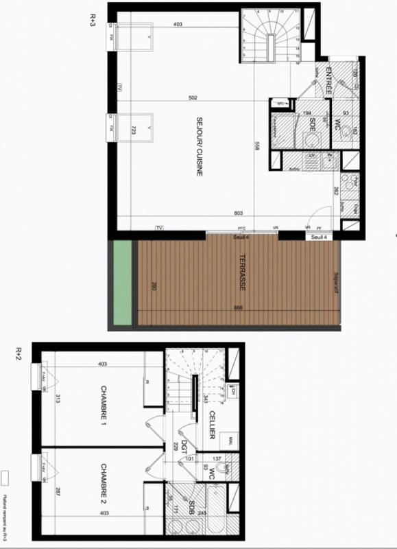 Duplex - 85 m² - 3 pièces