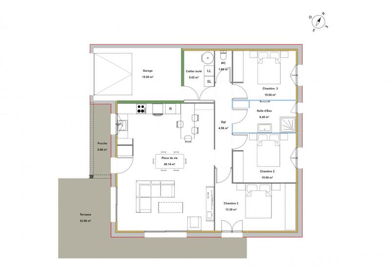 Maison - 90 m² - 4 pièces