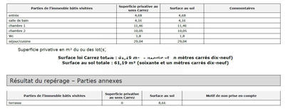 Appartement - 61 m² - 3 pièces