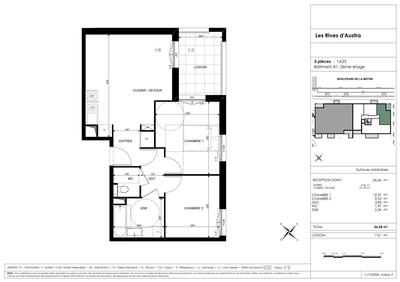 Appartement - 56 m² - 3 pièces