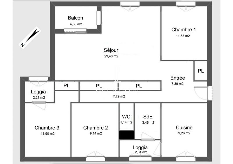 Appartement - 91 m² - 4 pièces