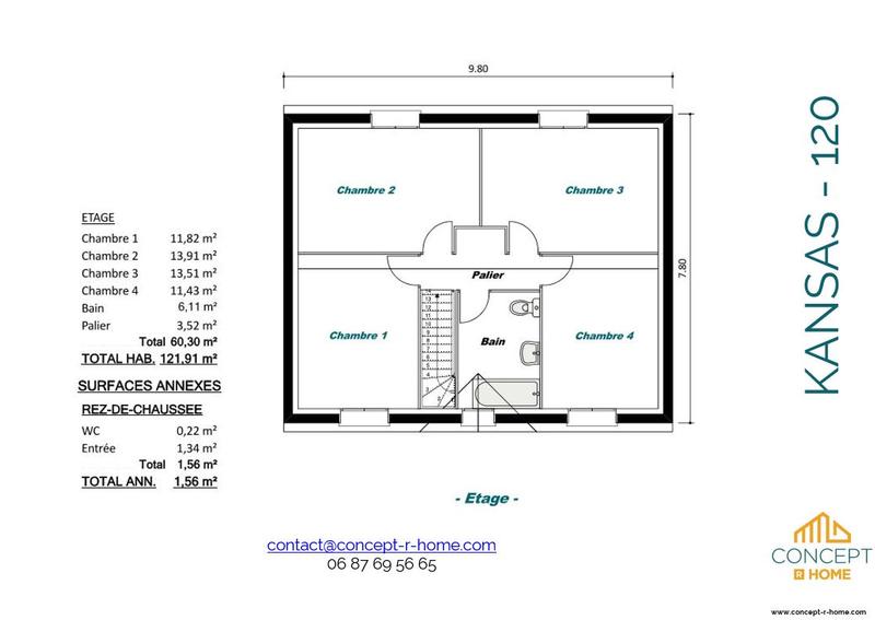 Maison - 120 m² - 2 pièces