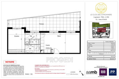 Appartement - 49 m² - 2 pièces