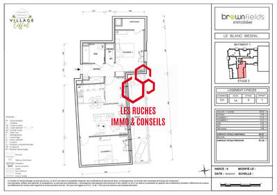 Appartement - 66 m² - 3 pièces