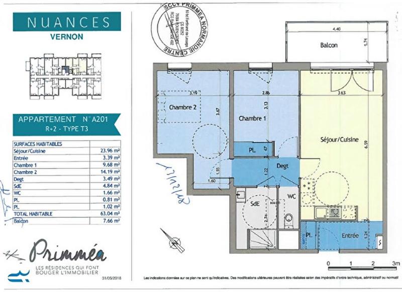 Appartement - 63 m² - 3 pièces