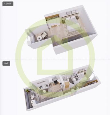 Appartement - 53 m² - 3 pièces