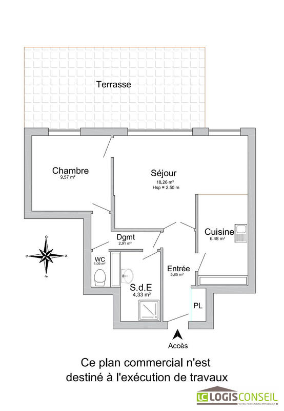 Appartement - 48 m² - 2 pièces