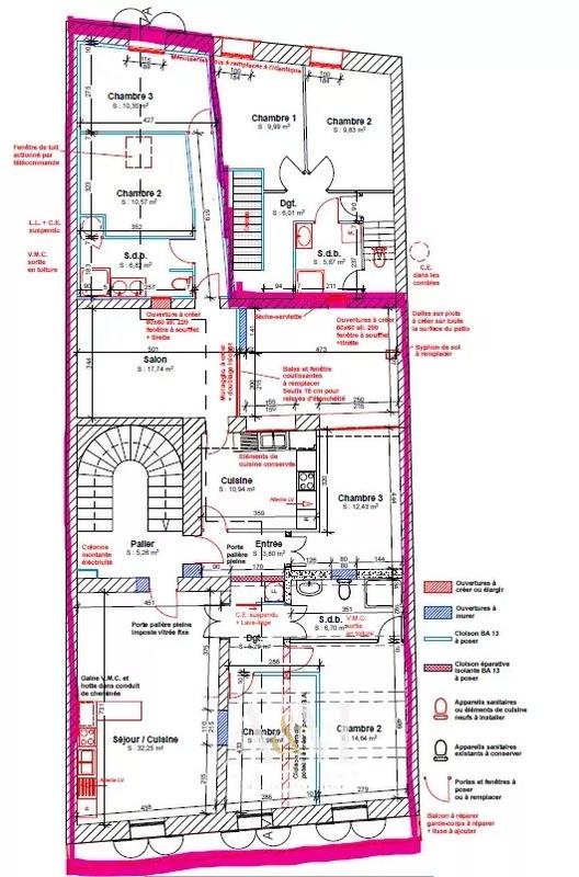 Appartement - 148 m² - 7 pièces