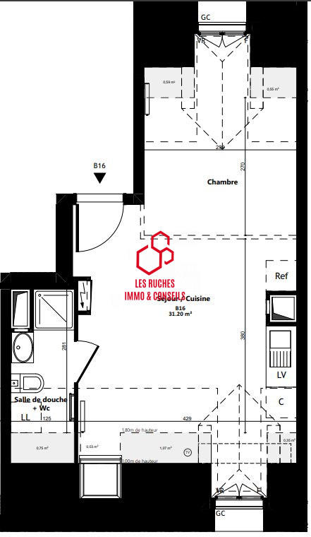 Appartement - 32 m² - 1 pièce