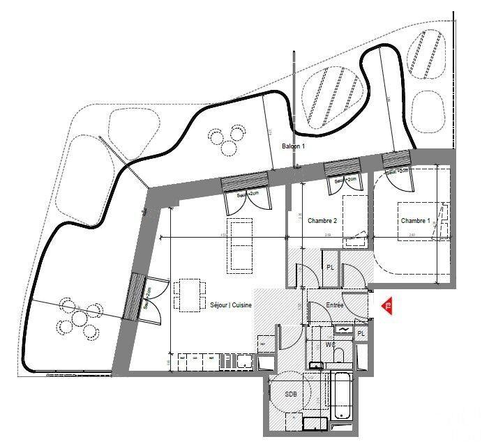 Appartement - 62 m² - 3 pièces