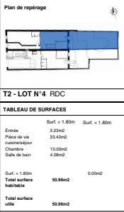 Appartement - 51 m² - 2 pièces