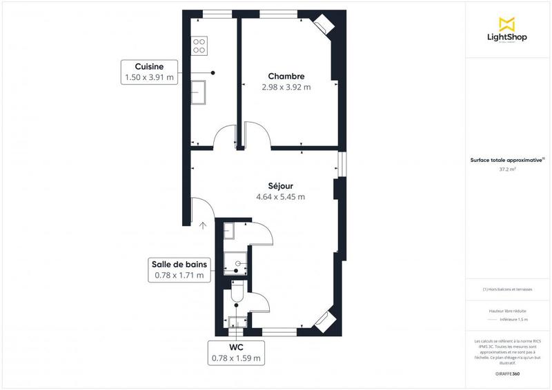 Appartement - 38 m² - 2 pièces