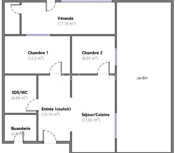 Appartement - 60 m² - 3 pièces