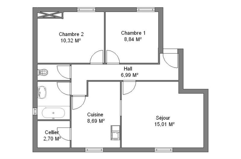 Appartement - 58 m² - 3 pièces
