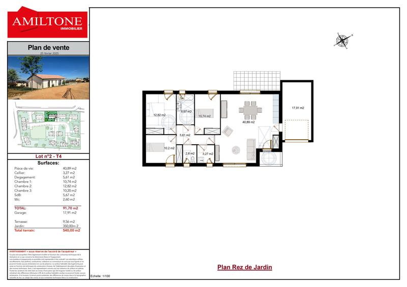 Maison - 92 m² - 4 pièces