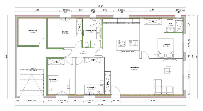 Maison - 110 m² - 5 pièces