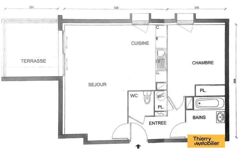 Appartement - 50 m² - 2 pièces