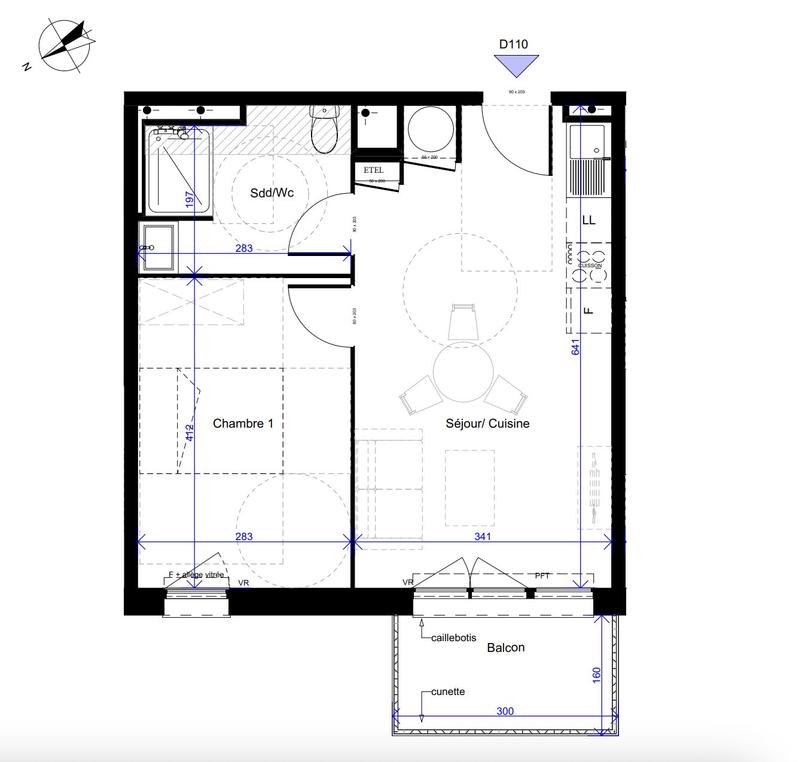 Appartement - 38 m² - 2 pièces