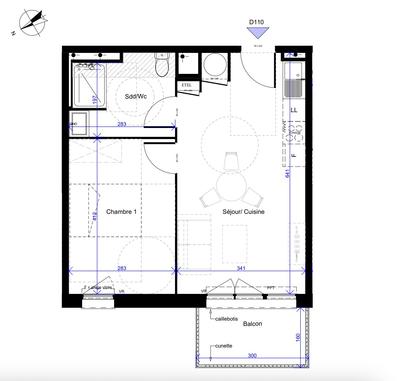 Appartement - 38 m² - 2 pièces