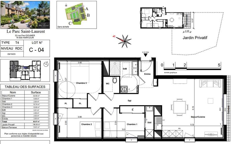 Appartement - 82 m² - 4 pièces