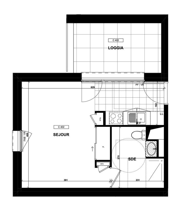 Appartement - 28 m² - 1 pièce