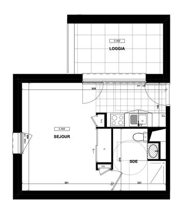 Appartement - 28 m² - 1 pièce