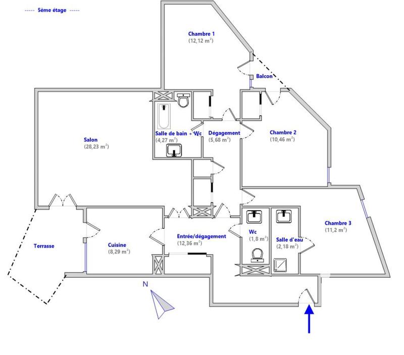 Appartement - 96 m² - 4 pièces