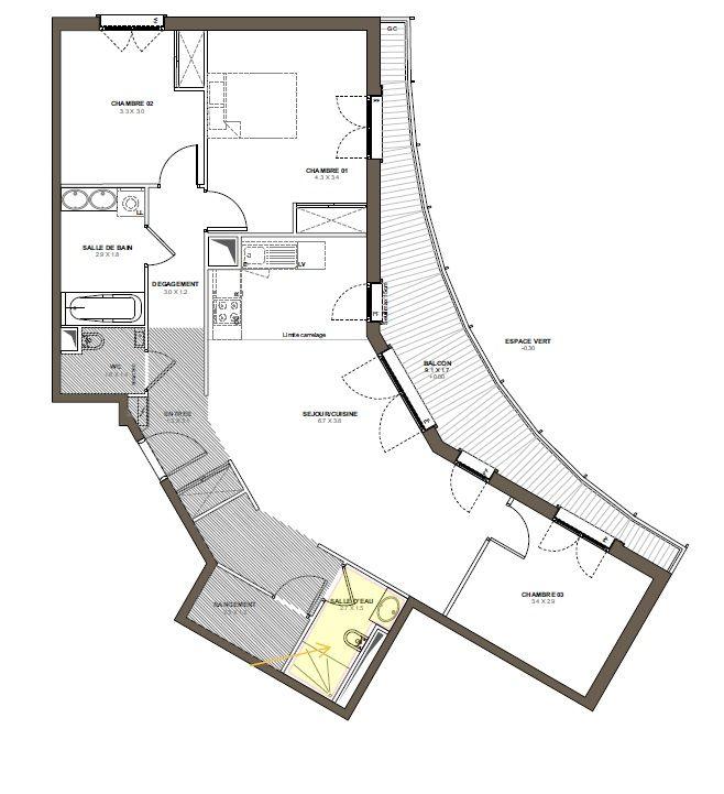 Appartement - 90 m² - 4 pièces