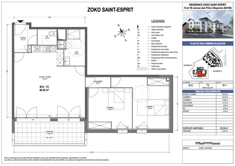 Appartement - 80 m² - 3 pièces