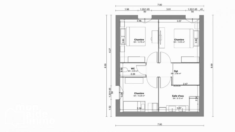 Appartement - 120 m² - 4 pièces