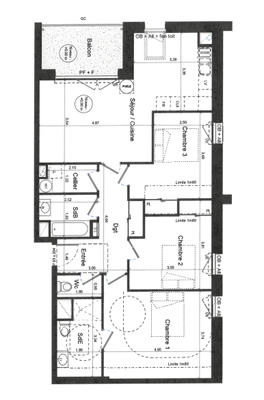 Appartement - 91 m² - 4 pièces