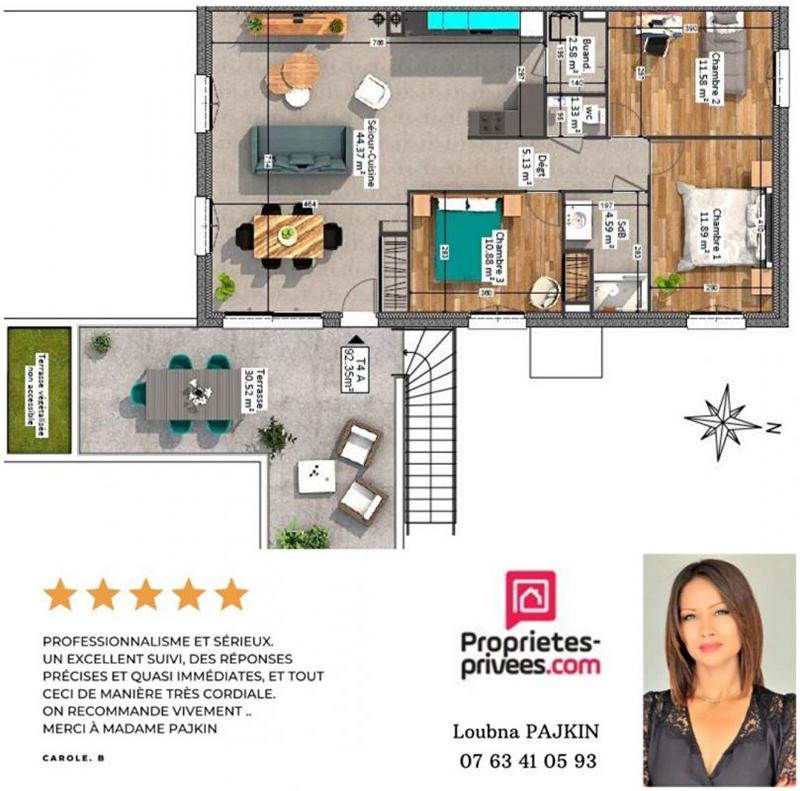 Appartement - 92 m² - 4 pièces