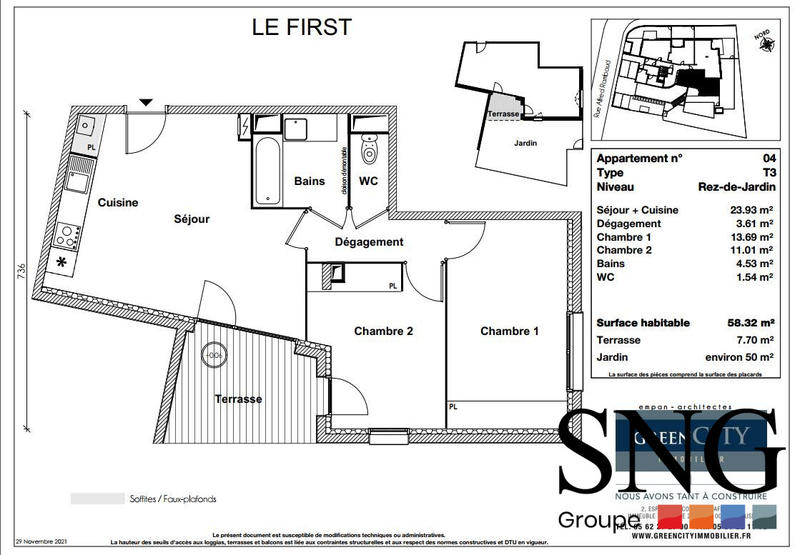Appartement - 58 m² - 3 pièces