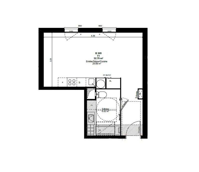 Appartement - 32 m² - 1 pièce