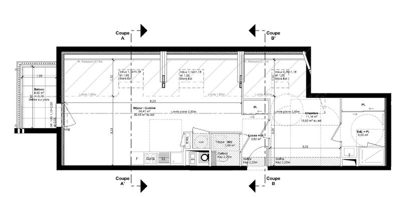 Appartement - 47 m² - 2 pièces