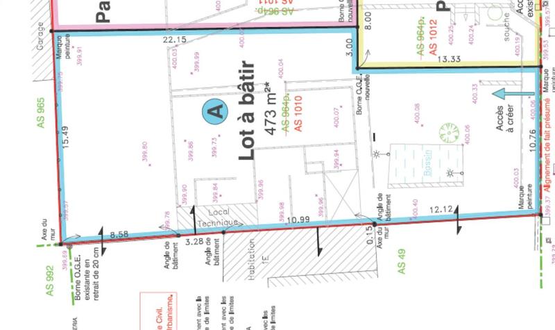 Terrain constructible - 473 m²