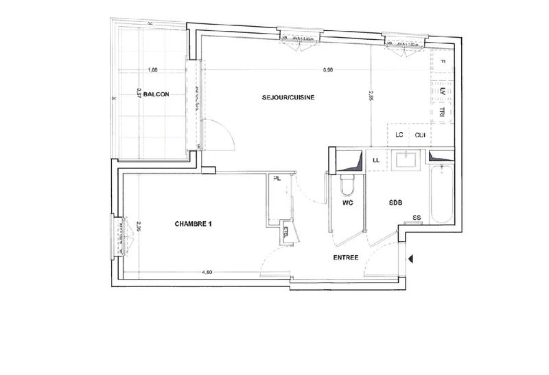 Appartement - 48 m² - 2 pièces