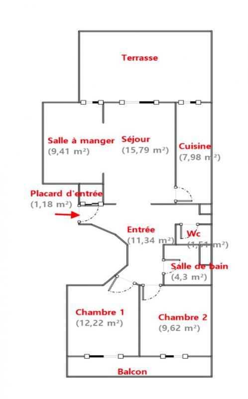 Appartement - 80 m² - 4 pièces