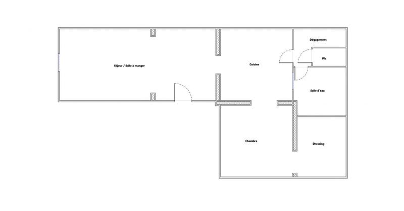 Appartement - 64 m² - 2 pièces